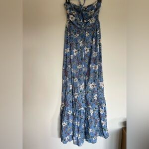 Floral beachy long dress with cutouts
